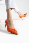 Büzgü Detaylı 8 Cm Rahat Topuklu Stiletto