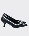 Çift Renkli Tasarım 6 Cm Rahat Topuklu Stiletto