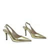 Gold Arkası Açık 10 Cm Rahat Topuklu  Stiletto