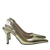 Gold Arkası Açık 10 Cm Rahat Topuklu  Stiletto