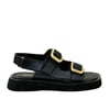Hakiki Deri Ayarlanan Çift Bantlı Yumuşaçık Tabanlı Tasarım Sandalet