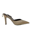Krem Full Taş İşlemeli 10 Cm Topuklu Stiletto