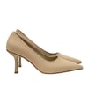 Krem Tekstil 8 Cm Topuklu Rahat Stiletto