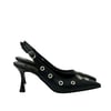 Kuş Gözü Tasarımlı Arkası Açık 8 Cm Rahat Topuklu Stiletto