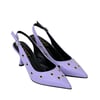 Kuş Gözü Tasarımlı Arkası Açık 8 Cm Rahat Topuklu Stiletto