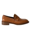 Mat Rugan Tasarım Tokalı 3 Cm Topuklu Loafer