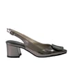 Platin Gümüş Tokalı 6 Cm Rahat Topuklu Stiletto