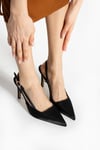 Saten Sade 9 Cm Rahat Topuklu Stiletto