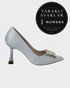 Saten Tasarım Tokalı 9 Cm Topuklu Stiletto