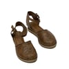 Taba Hakiki Deri Ortopedik 3 Cm Dolgu Topuklu Rahat Sandalet