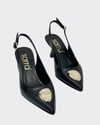 Toka Tasarımlı Arkası Açık 6 Cm Rahat Topuklu Stiletto