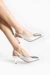 Toka Tasarımlı Arkası Açık 8 Cm Rahat Topuklu Stiletto