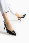 Toka Tasarımlı Arkası Açık 8 Cm Rahat Topuklu Stiletto
