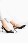 Toka Tasarımlı Arkası Açık 8 Cm Rahat Topuklu Stiletto