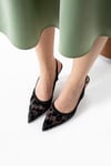 Transparan Leopar 10 Cm Rahat Topuklu Stiletto