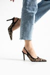 Trasparan Leopar Tasarım Stiletto