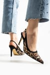 Trasparan Leopar Tasarım Stiletto