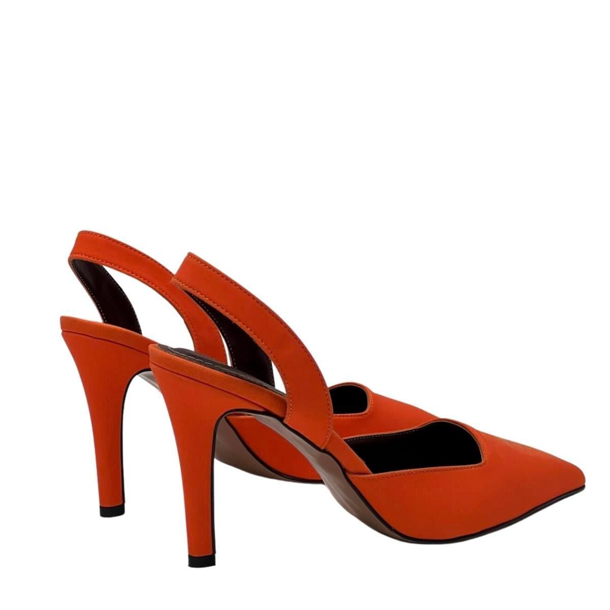 Turuncu 10 Cm Rahat Topuklu Stiletto