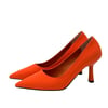 Turuncu Tekstil 8 Cm Topuklu Rahat Stiletto
