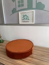 10 CM SÜNGERLİ - DÜZ KİREMİT KADİFE - YUVARLAK MİNDER