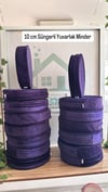 10 CM SÜNGERLİ - DÜZ MOR KADİFE - YUVARLAK MİNDER