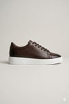 Kahverengi Beyaz Tabanlı Deri Bağcıklı Erkek Sneaker HT2137-KHV-BYZ