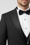 Siyah Slim Fit Kırlangıç Yaka Damatlık HT1025