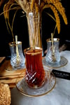 6 Kişilik Gold Yaldızlı Kesme Çay Seti