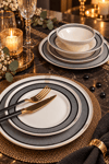 BONITA SİYAH 24 PARÇA BONE CHINA YEMEK TAKIMI
