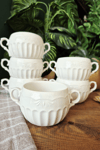 CASA DE BELLA MADİSON BEYAZ 6LI KASE SETİ 16CM 350ML(FIRINA GİRMEKTEDİR)