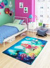 MERMAID 100x150 MAVİ BUKLE 100*150 Cm Ebat HalılarKMHC0012Deniz Kızı Mavi Bukle Halısı