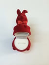 KADİFE TAVŞAN YÜZÜK KUTUSU, VELVET RABBIT JEWELRY RING BOX , SUEDE RABBIT JEWELRY RING BOX