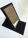 DERİ KAPLAMA MÜCEVHER MAĞAZALARI İÇİN MASAÜSTÜ AYNA, LEATHER COVERED FOLDABLE  DESKTOP MIRROR FOR JEWELRY SHOPS