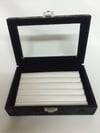 CAMLI YÜZÜK , KOL DÜĞMESİ KUTUSU, RING AND CUFFLINK JEWELRY ROLL BOX WITH WINDOW