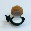KADİFE SALYANGOZ YÜZÜK KUTUSU, VELVET SNAIL JEWELRY RING BOX , SUEDE SNAIL JEWELRY RING BOX