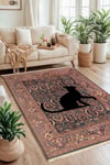 Black Cat Baskılı Dokuma Taban Halı 215 YNGMarkaev