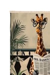 Giraffe Baskılı Dokuma Taban Halı 188 YNGMarkaev