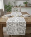 Gri Zarafet Pamuklu Masa Runner 0081– 50x150 cmMarkaev