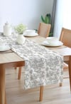 Gri Zarafet Pamuklu Masa Runner 0081– 50x150 cmMarkaev
