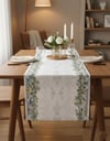 Gümüş Yılbaşı Pamuklu Masa Runner 0066– 50x150 cmMarkaev