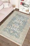 Love Baskılı Dokuma Taban Halı 155 YNGMarkaev