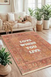 Love1 Baskılı Dokuma Taban Halı 158 YNGMarkaev