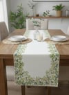 Olive Pamuklu Masa Runner 0061– 50x150 cmMarkaev