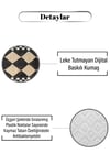 Ortası Siyah Beyaz Kare Desen Dijital Baskılı Zenit KilimMarkaev
