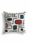 Retro Geometry Dekoratif Keten Şönil Kırlent ( İç dolgulu)Markaev