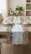 Şehir Manzarası Pamuklu Masa Runner 0044– 50x150 cmMarkaev
