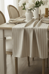 Stripe %100 Pamuk Bej Krem Luxe Runner 50x150Markaev