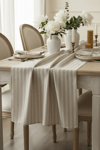 Stripe %100 Pamuk Bej Krem Luxe Runner 50x140Markaev