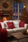 Yılbaşı Christmas Temalı 4'lü Kırlent Kılıfı 1042Markaev