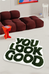 You Look Good Baskılı Yuvarlak Dokuma Taban Halı 176 YNGMarkaev
